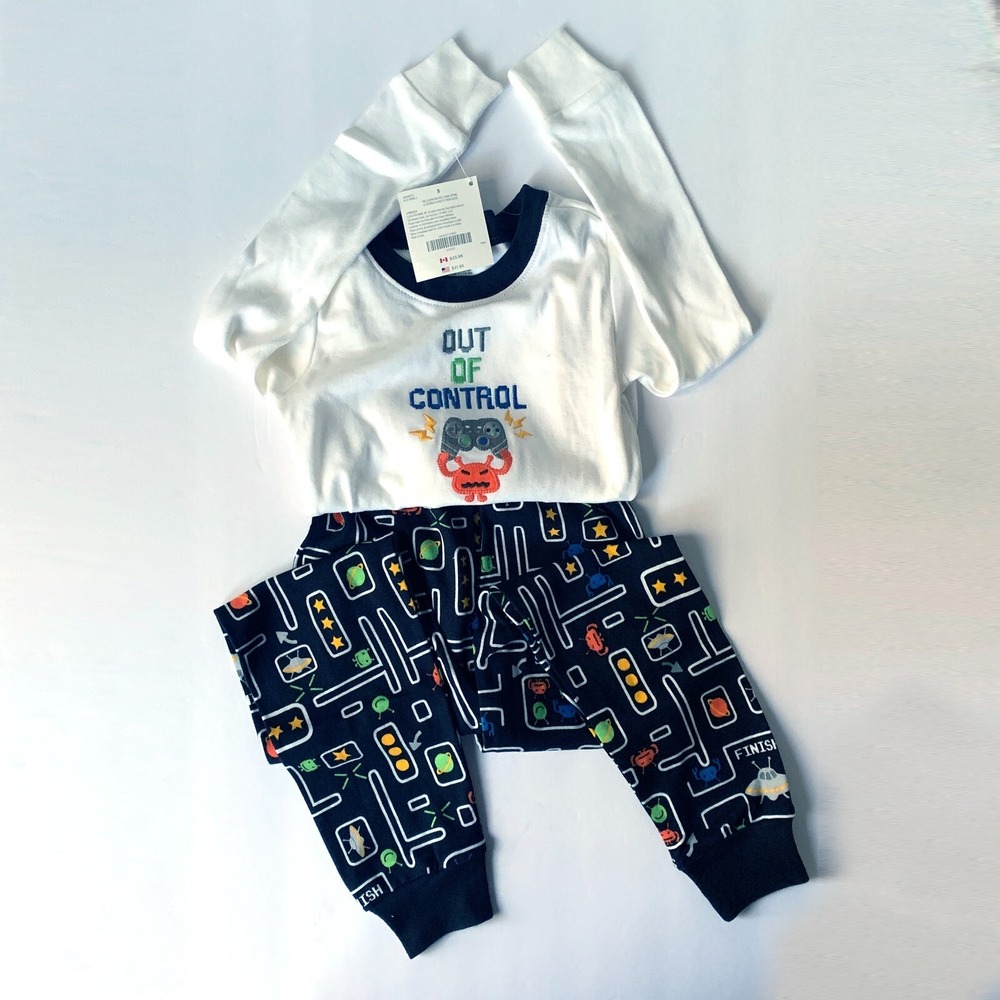 Gymboree Gymmies‎ Sleepwear "Out of Control" Gamer Pajamas Alien Video Game Sz 5